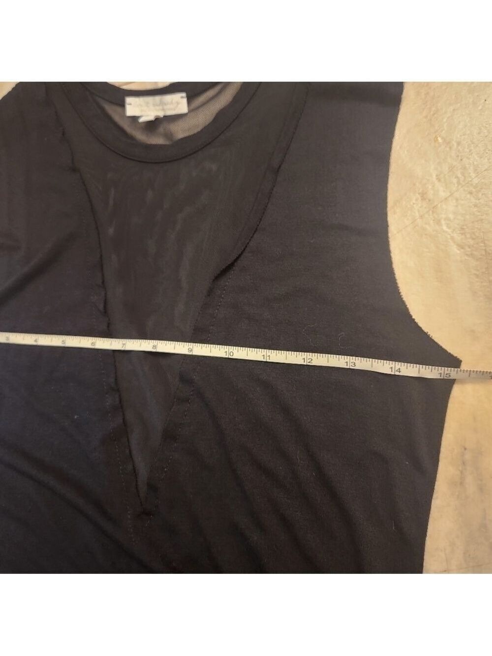 Don't Ask Why Sheer V-Dip Dress One Size Black Tshirt Material Viscose Nylon - Picture 8 of 12